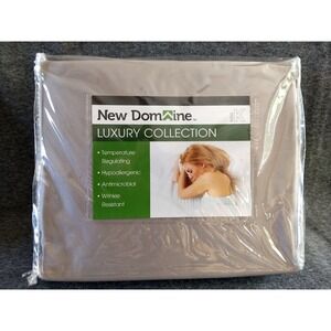 King Sheet Set 4Pc Luxury Collection New Domaine Greige‎ 100% Viscose Bamboo NEW